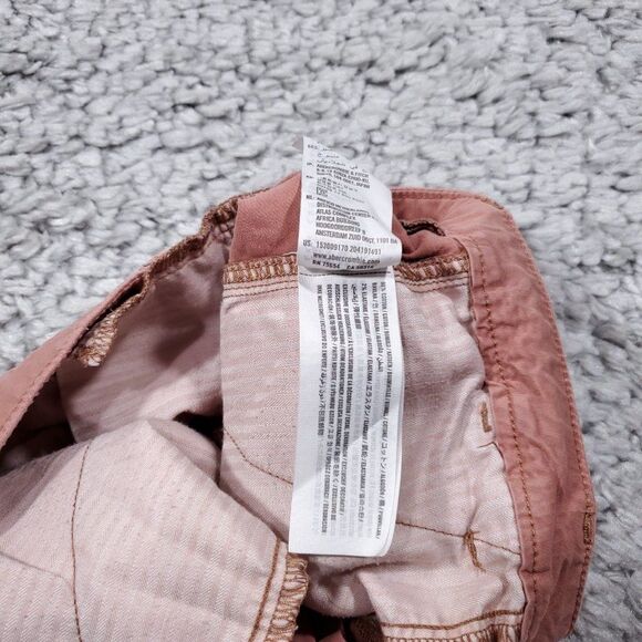 Abercrombie Low Rise Y2K Style Chino Shorts Pink Stretch Shortie Size 25 - Picture 8 of 13